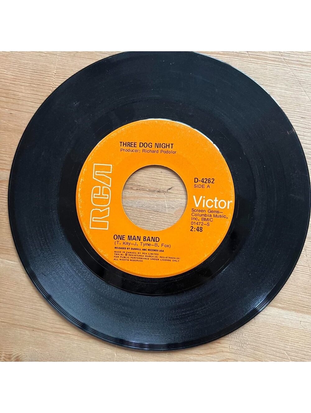 Three Dog Night - One Mand Band/It ain't Easy 45rpm VG+ R14